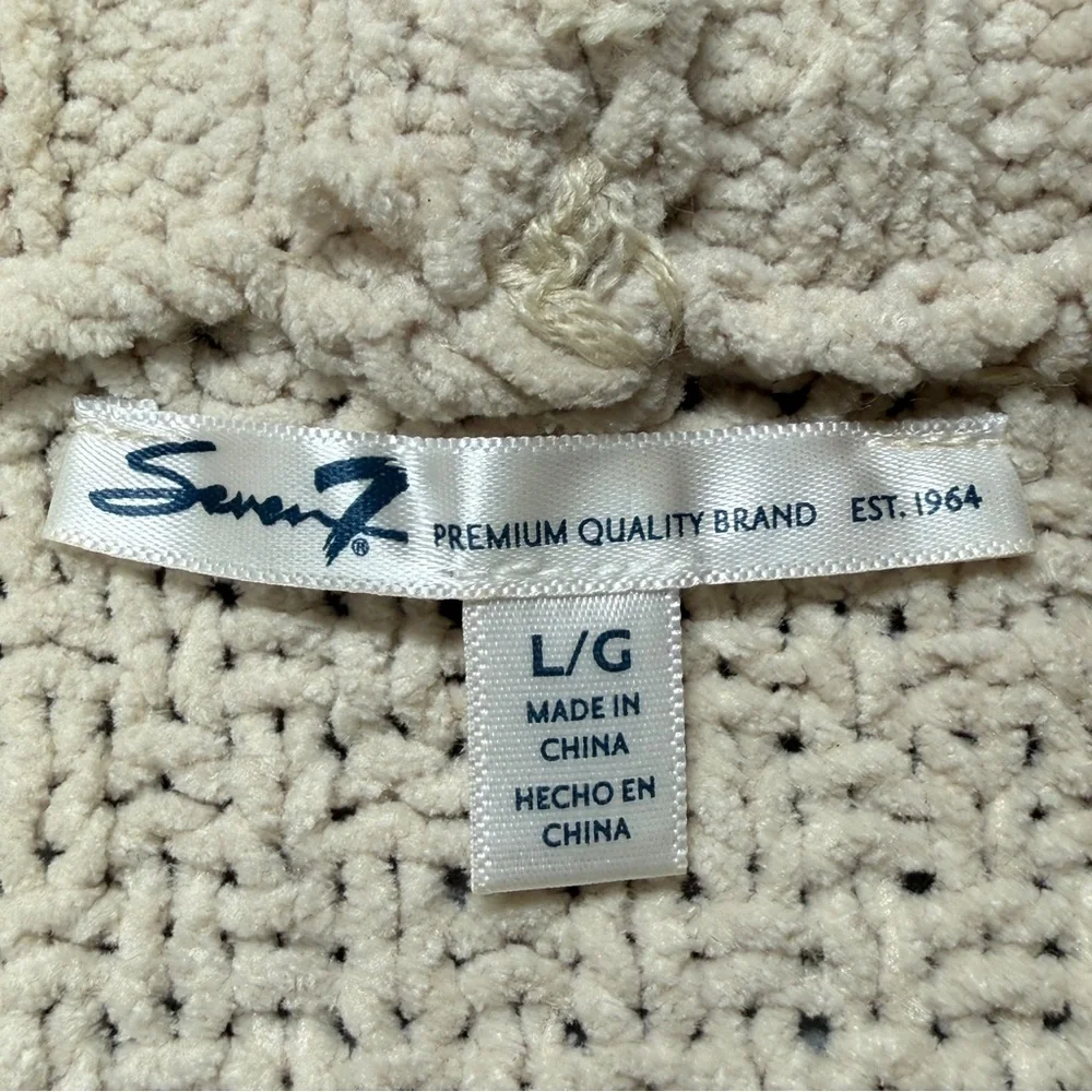 Seven7 Chunky Cable‎ Knit Turtleneck Sweater Cream L